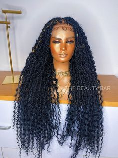 Bohemian Locs - Wig Unit Style:Boho Locs Length: 24 inches Color: color options- Black, Brown,blonde  Weight:About 300g Made Method:100% Hand-made Material:High quality low temperature synthetic fiber and hair blends (part Rémy hair part synthetic hair) lasts longer than synthetic hair and can be re-curled on low heat)  Lace : Swiss lace  Security : Wig has an adjustable elastic band. User Gender:Suitable for black women, girls of all ages who want to wear unique hairstyles. Occasions:Daily use、 Loc Wig, Invisible Locs, Bohemian Locs, Sisterlocks Styles, Boho Locs, Butterfly Locs, Wig For Black Women, Hair Mousse, Hairstyle Look