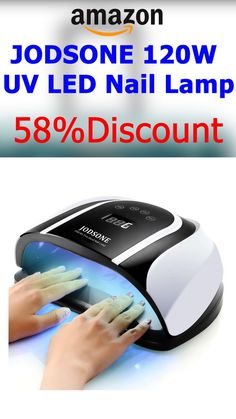 【120W High Power Two Hand Nail Lamp】Drying gel nail polish super fast. It drying time is 60-85% faster than other high power nail lamp. 【Super Large Space】The internal space can be placed with hands or feet. Can dry nail gel on 10 fingers or 10 toenails at once 【54 PCS Durable light Beads】 Light beads have a service life of 50,000 hours. Adopt dual optical wavelength (365nm+405nm), makes it dry gel nail polish.The number of light beads of other professional high-power nail lamp is between 30-40. Amazon Discounts, Nail Gel Polish, Amazon Promo Codes, Nail Lamp