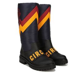 Nwt. Flashy Stripes Climb The Fashion-Forward Style Of Circus By Sam Edelman's “Gabbi” Boots To The Next Level In Cold-Weather Savvy. A Nice Staple For Rainy Days And Snowy Days. Dimensions: 1-3/4" Block Heel Shaft Height: 12" Circumference: 14"; Measured On A Size 6 Note: Shaft Height And Circumference Vary By Size Round-Toe Pull-On Cold-Weather Boots Graphic Accents At Upper Cushioned Insole For Added Comfort Logo Details Throughout Durable Synthetic Outsole Water Resistant Manmade Upper; Manm Sporty Insulated Boots With Round Toe, Sporty Boots With Vibram Sole And Round Toe, Sporty Boots With Reinforced Heel And Round Toe, Navy Round Toe Boots For Fall, Sporty Boots With Removable Insole And Round Toe, Sporty Waterproof Boots With Removable Insole, Navy Leather Boots For Outdoor, Navy Round Toe Boots For Winter, Casual Navy Boots For Outdoor