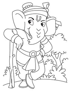 an elephant in the jungle coloring page