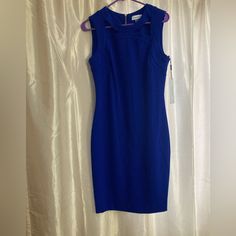 Calvin Klein Dress Size 8 New With Tags Royal Blue Smoke Free Home Elegant Royal Blue Sleeveless Bodycon Dress, Blue Stretch Sheath Sleeveless Dress, Blue Bodycon Sheath Sleeveless Dress, Fitted Blue Sleeveless Midi Dress, Spring Calvin Klein Bodycon Mini Dress, Spring Bodycon Mini Dress By Calvin Klein, Blue Fitted Sleeveless Sheath Dress, Blue Fitted Sleeveless Formal Dress, Blue Fitted Sheath Sleeveless Dress