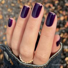 Nail Square, Purple Gel Nails, Dark Purple Nails, Plum Nails, Violet Nails, Purple Nail Polish, Purple Nail Designs, Casual Nails, Nails Square