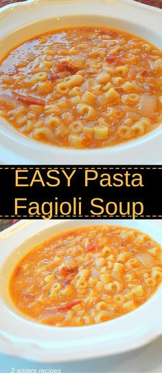 easy pasta fagioi soup in a white bowl