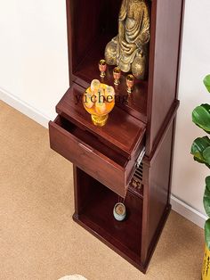 YY Old Elm Clothes Closet Three-Layer Buddha Shrine Altar Buddha Cabinet New Chinese Solid Wood Chinese Shrine Cabinet, Buddha Shrine, Clothes Closet, New Chinese, Three Layer, Solid Wood, Better Living, Wood, Closet