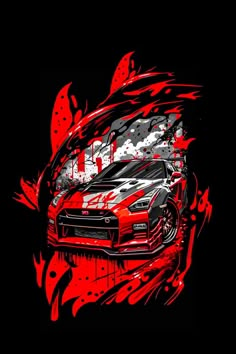 Jdm Shirt Design, Cars With Names, Luxury Car Interior Design, Kereta Sport, Nissan Gtr Wallpapers, White Jeep, Automotive Illustration, Modern Graphic Art, Cars Design