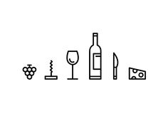 a bottle of wine, a glass and some other items on a white background with space for text