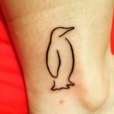 Simple Cartoon Penguin Tattoo - Viraltattoo |   simple anime tattoos for couples