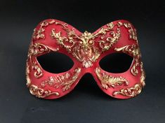 Artistic Red Masks And Prosthetics For Theater, Handmade Red Masks And Prosthetics For Masquerade, Handmade Red Masquerade Mask, Vintage Eye Mask For Masquerade, Mascarade Ball, Red Masquerade, Masquerade Ball Mask, Venetian Carnival, Ball Mask