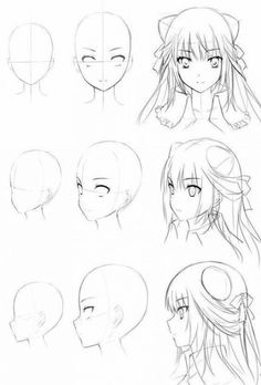 How To Draw A Girl Head Sketch 35+ Ideas #howto Girl Head Drawing, Head Sketch, How To Draw Anime, Head Drawing, Drawing Eyes