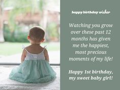 Watching you grow over these past 12 months has given me the happiest, most precious moments of my life! Happy 1st birthday, my sweet baby girl! (...) https://www.happybirthdaywisher.com/12-months-of-watching-you-grow-baby-girl/ Daughter 1st Birthday Quotes From Mom, Baby Growing Up Quotes, Happy 1st Birthday Princess, Baby Birthday Wishes, Baby Birthday Quotes, Niece Birthday Quotes, Happy 1st Birthday Wishes