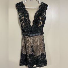 Alyce Paris Black Beaded Sequin Lace Dress. Size 12. Wore Once. Perfect Used Condition. Black Lace Dress With Sheer Bodice For Evening, Black Evening Dress With Illusion Neckline For Night Out, Black Lace Bodice Evening Dress For Night Out, Elegant Black Mini Dress With Sheer Bodice, Embellished Lace Dress For Prom, Glamorous Embellished Lace Party Dress, Glamorous Black Lace Evening Dress, Illusion Neckline Dresses For Prom Season Night Out, Glamorous Black Dress With Sheer Bodice