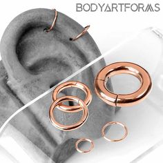 Internally Threaded Rose Gold Septum Ring, Hypoallergenic Rose Gold Hoop Septum Ring, Rose Gold Internally Threaded Hoop Septum Ring, Hollywood Jewelry, Septum Clicker, Usa Jewelry, Septum Jewelry, Single Bead, Rose Gold Plates