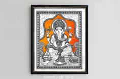 Stylo Art, Art Krishna, Ganesh Ji, Mandala Art Lesson, Dance Lover, Red Art Print, Ganesha Art