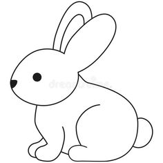 the outline of a rabbit sitting down and looking at something in the distance royalty illustration