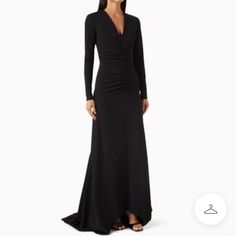 New With Tags!! Retail $299! Stunning Black Maxi Dress By Elliatt. V-Neck Plunge. Ruched Front Detail. Long Sleeves. Hidden Zipper Back. Slight High Low Hemline. Gorgeous!!! Brand Nwt. Women’s Size Medium. Evening Ruched V-neck Maxi Dress, Ruched V-neck Maxi Dress For Dinner, Ruched V-neck Maxi Dress For Evening, Fitted V-neck Ruched Maxi Dress, Fitted V-neck Maxi Dress With Ruched Detail, Fitted Ruched Maxi Dress With V-neck, Black Maxi, Womens Maxi Dresses, Black Maxi Dress