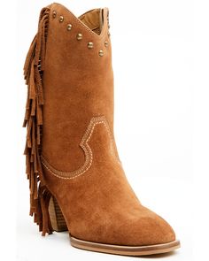 Western Boots With Tassels For Fall, Western Style Boots With Tassels For Fall, Western Suede Moto Boots For Rodeo, Western Boots With Tassels And Round Toe, Western Fringe Boots For Fall, Fall Fringe Boots With Snip Toe, Western Style Suede Boots With Fringe, Western Suede Boots With Tassels, Leather Fringe Boots For Rodeo