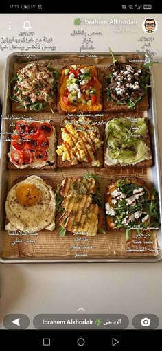 a tray filled with different types of food