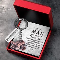 Sportbike Keychain - Biker - My Love - I Love You - Gkei26001 Biker Boyfriend, Romantic Christmas Gifts, Skull Keychain, Biker Gifts, Led Light Box, Engraved Keychain, Discover Card, Bike Lovers, I Love You Forever