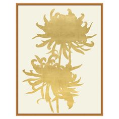 an image of a yellow flower in a square frame on a white background with gold border