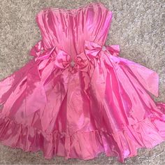 Corset Pink Bow Homecoming Dress Bow Homecoming Dress, Pink Girly Things Princesses, Princess Bubblegum Outfits, 2000s Fashion Pink, Pink Frilly Dress, Pink Mcbling, Pink Short Dress, Cute Corset, Pink Bow Dress