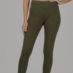 High Waist, Thick And Stretchy Leggings. New. Olive Green Or Black Available Please Comment Color Casual Solid Color Elastane Leggings, Basic Stretch Pants For Spring, Green Stretch Bottoms, Green Stretch Bottoms With Basic Style, Green Stretch Bottoms Basic Style, Green Elastane Leggings For Loungewear, Tight Green Bottoms For Loungewear, Light Grey Leggings, Dark Grey Leggings