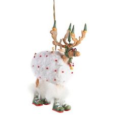 a christmas ornament that is shaped like a deer with antlers on its head