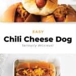 the cover of an easy chili cheese dog cookbook is shown in white and black