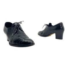 (eBay) Find many great new & used options and get the best deals for Vintage 90s VARDA Womens 8 39 Brogue Wingtip Oxford Pumps Handmade ITALY BLACK at the best online prices at eBay! Free shipping for many products! Vintage Fitted Oxfords With Pointed Toe, Retro Brogue Oxfords For Formal Wear, Retro Formal Oxfords With Brogue Detailing, Vintage Leather Oxfords For Office, Vintage Oxfords With Leather Sole For Office, Vintage Style Oxfords With Leather Sole For Office, Vintage Pointed Toe Fitted Oxfords, Vintage Black Oxfords For Office, Vintage Black Oxfords For Business