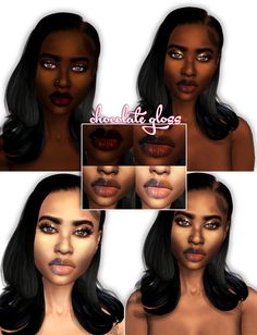 three different images of a woman's face with various makeup and make up options