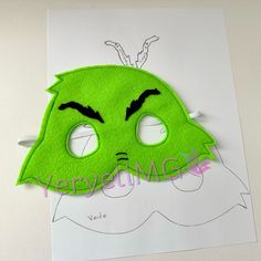 Kids Grinch Crafts, Grinch Crafts For Kids, Grinch Play, Grinch Mask, Grinch Crafts, Le Grinch, Masks Crafts, Book Week, Planner Templates