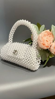 Cristal Bag, Photography Bags, Diy Bracelets Patterns, Pearl Bag, Beaded Jewelry Tutorials