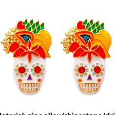 New Disney Villain Earrings Brand New And High Quality Includes 1x Earrings As Pictured See Photo For Measurements Themed Red Earrings, Red Enamel Earrings For Party, Diamond Earrings Stud, Punk Skeleton, Witch Characters, Casual Halloween, Funny Earrings, Long Summer Dresses Maxi, Disney Villain