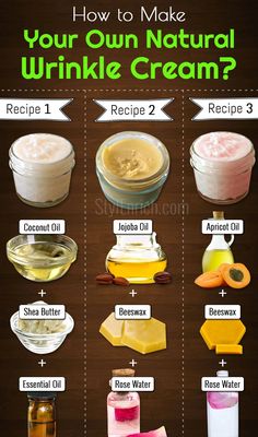 #DIYWrinkleCream - How to Make Your Own Natural Wrinkle Cream? Diy Wrinkle Cream Recipes, Diy Wrinkle Cream, Diy Wrinkles, Homemade Wrinkle Cream, Săpunuri Handmade, Creme Anti Age, Anti Aging Creme, Diy Beauty Products, Homemade Lotion