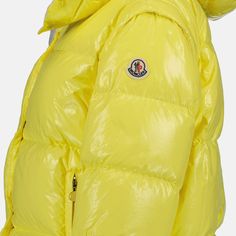 • Collar
 �• Long sleeves
 • Straight cut
 • Button and zip closure
 • Moncler logo in felt on the sleeve
 • Elastic edges
 • Adjustable hood with drawstring
 • Zipped side pockets
 • Solid color
 • Made of nylon Moncler Logo, Moncler Women, Puffer Jacket Women, Jacket For Women, Straight Cut, Boys Shoes, Down Jacket, In Style, Jackets For Women