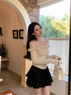 Lunivop Coquette Beige Crop T-shirts Women Y2k Fairycore Ruffles Mesh Patchwork Long Sleeve Tops Korean Style Slim Corset Tees 1Measurement In CM size Bust(cm) Body Length(cm) S 68+ 41 M 72+ 42 L 76+ 43 XL 80+ 44 Please allow 1-3cm differs due to manual measurement. Please understand there will be color difference due to different display and light. The T-shirt is slim-fit and the size is too small. If you mind, please don't take it. Tops Korean Style, Tops Korean, Y2k Fairycore, Gorgeous Prom Dresses, Summer Bodycon Dress, Chic Shirts, Flared Sleeves Top, Women Y2k, T Shirts Women