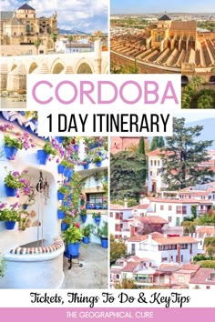 Pinterest pin for one day in Cordoba itinerary Madrid Spain Travel, Cordoba Spain, Madrid Travel, Europe Trip Itinerary, Europe Travel Destinations, Spain And Portugal