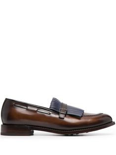 Brown leather fringe-detail monk shoes from Barrett featuring side buckle fastening, fringe detailing, round toe, branded insole and flat rubber sole. Monk Shoes, Monk Strap Shoes, Strap Shoes, Leather Fringe, Apple Pay, Jil Sander, Perfect Pair, Alexander Mcqueen