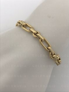 "14K Yellow Gold Oval Cable Link Chain Bracelet, 7.5\" Inch, 6.3mm Thick, Oval Link Bracelet, Woman Gold Bracelet, Real 14K Gold Bracelet 7.5\" - 4.9 Gram Metal: 14K Yellow Gold Hollow Gold Bracelet NOT PLATED/ NOT FILLED/ NOT SILVER FREE SHIPPING IN THE USA on all orders 30 Day Return Hassle Free Weight and measurements are approximate and may not always be exactly as stated . At GoldMania we are first of all committed to environmental responsibility. We guarantee that the silver, platinum, pal Formal Gold Bracelet With Oval Link And Hooks, Formal Gold Oval Link Bracelet With Hook, Formal Bracelets With Hook And Links, Classic Gold Oval Link Bracelet With Hooks, Classic Gold Bracelet With Oval Link, Formal Oval Chain Bracelets, Formal Oval Jubilee Chain Bracelet, Real Gold Bracelet, Free Weight