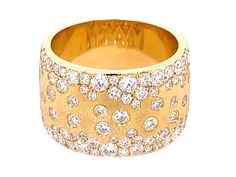 a gold ring with diamonds on it