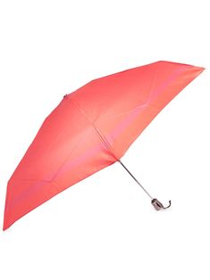 an open pink umbrella on a white background