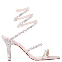 Womens Pearl Rose Satin Crystal High-Heel Leg-Wrap Dress Sandal! Nwt Size 7 Brand New! Got Them For A Special Occasion Coming Up But Don’t Fit After Pregnancy :(! Pink Quince Theme, Pageant Heels, Shoes For Prom, Silver Wedge Heels, Pink Quince, Sparkly Sandals, Silver Wedges, Nina Shoes, Pearl Rose