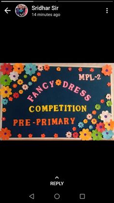 a sign that says fancy dress competition pre - primary