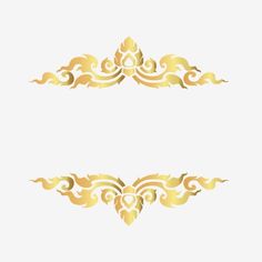 two gold ornate designs on white background