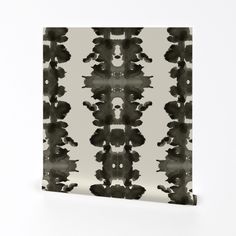 an abstract black and white pattern on a canvas wall art print, with the image of trees