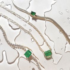 Size20 inch total lengthStone measures 8x10mmMaterials Used 925 Sterling Silver 18k Yellow Gold Plated Simulated Emerald Paperclip Necklace, Jewelry Wardrobe, Herringbone Necklace, Emerald Necklace, Emerald Jewelry, Evil Eye Necklace, You Sure, Lariat Necklace, Eye Necklace