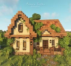 Minecraft Cottage House, Cottage Minecraft, Construction Minecraft, Aesthetic Cottage, Minecraft Interior Design