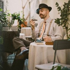 Some fantastic photos of Radu wearing our brown Deliverance demob suit! He paired it with our sepia Heathfield stripe spearpoint collar shirt and a silver collar bar, as well as our khaki border stripe leather loop trouser braces. A very dashing outfit for a true vintage gent! 📷 caluti.ciprian.fenixframe / @frederik_grdn #RevivalVintage #40sStyle #1940sSuit #1940sFashion #WartimeFashion #VintageMenswear #CustomerPhoto #HappyCustomer 1940s Suit, Collar Bar, 40s Fashion, True Vintage, Collar Shirts, This Is Us, Leather