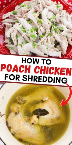 how to poach chicken for shredding in the slow cooker or pressure cooker