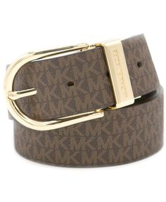 Dress up any look with this reversible belt from Michael Micheal Kors featuring polished metal accents. Polished Nickel Hardware, Reversible Belt, Metal Accents, Nice Leather, Metallic Accents, Belts For Women, Leather Belt, Wardrobe Staples, Women's Accessories