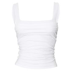 Please refer to our sizing chart for a guideline when choosing a size. 5 business days order processing time. 90% polyester 10% spandex Stretch Square Neck Top With Built-in Bra, Trendy Square Neck Top With Built-in Bra, Fitted Elastane Summer Tops, Fitted Elastane Tops For Summer, Chic Stretch Tank Top With Ruched Back, Stretch Ruched Solid Color Tank Top, Solid Color Fitted Crop Top, Trendy Fitted Ruched Top, Fitted Ruched Crop Top